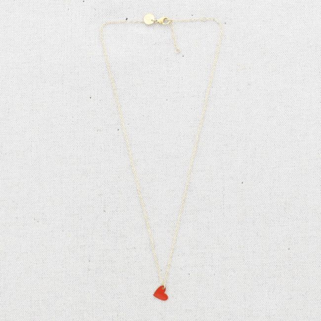 STEEL HEART ENAMEL NECKLACE