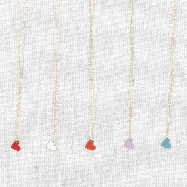 STEEL HEART ENAMEL NECKLACE
