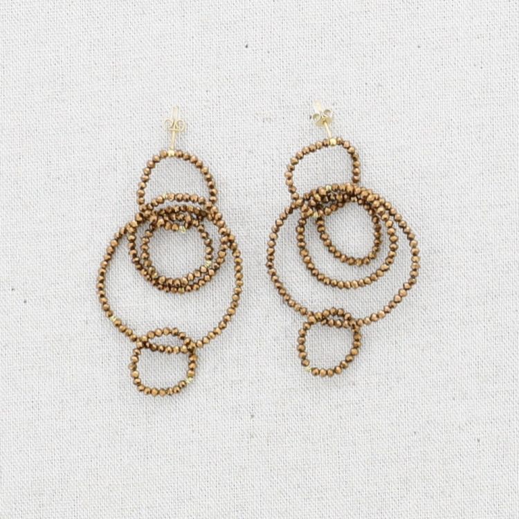 PENDIENTES ACERO AROS CRISTALES