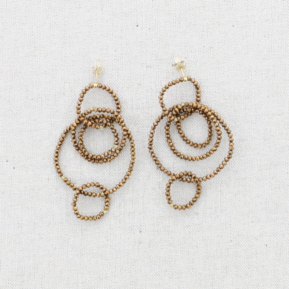 PENDIENTES ACERO AROS CRISTALES