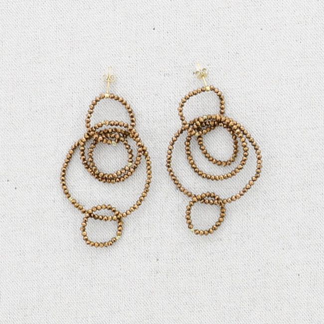 STEEL EARRINGS HOOPS WITH CRYSTALS