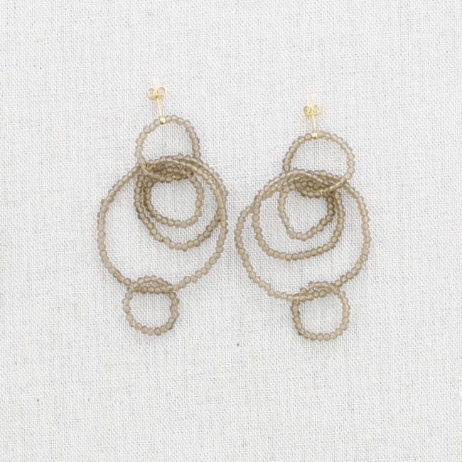 PENDIENTES ACERO AROS CRISTALES