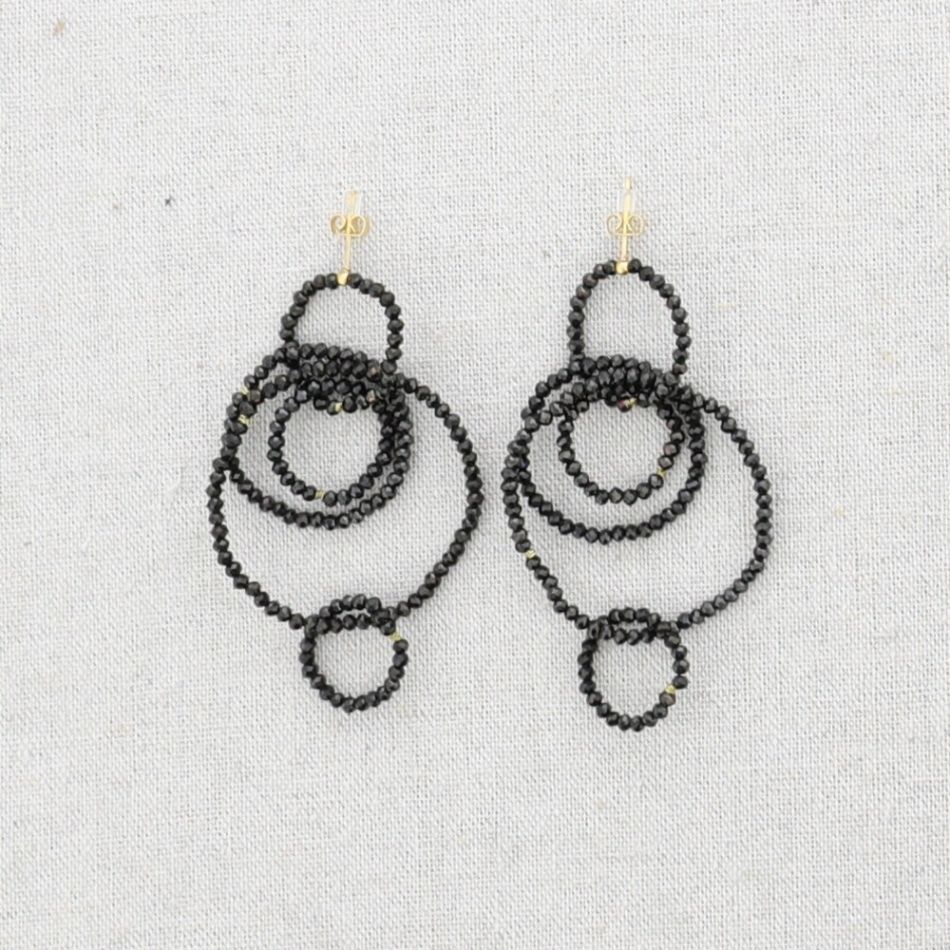 STEEL EARRINGS HOOPS WITH CRYSTALS