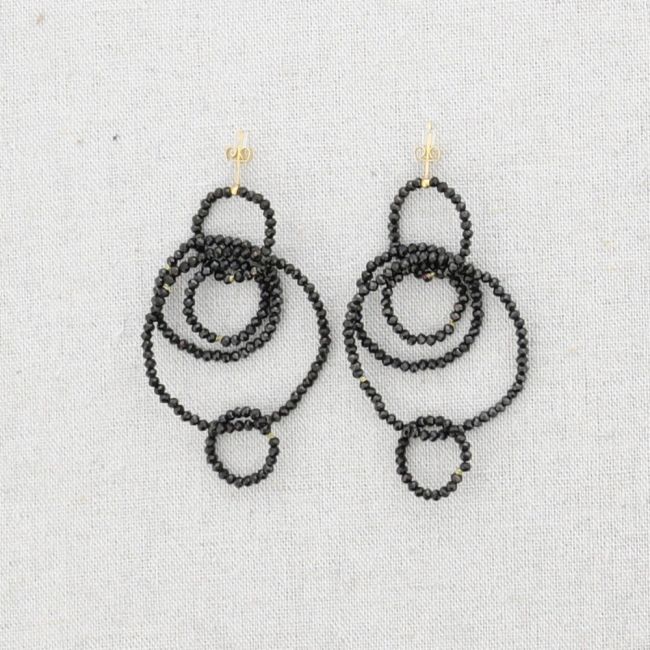 PENDIENTES ACERO AROS CRISTALES