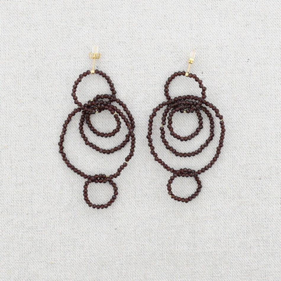 STEEL EARRINGS HOOPS WITH CRYSTALS