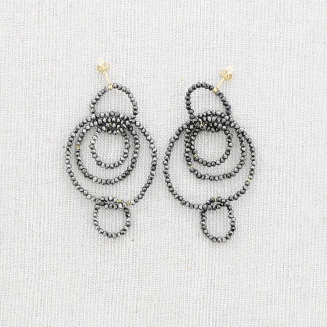 PENDIENTES ACERO AROS CRISTALES