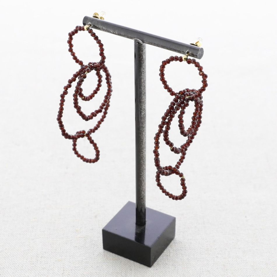 STEEL EARRINGS HOOPS WITH CRYSTALS