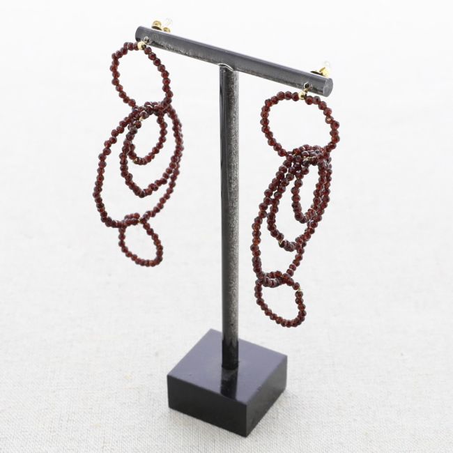 STEEL EARRINGS HOOPS WITH CRYSTALS
