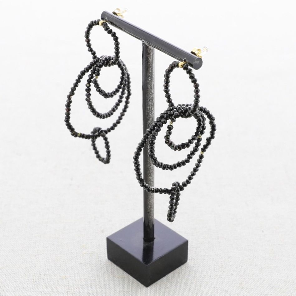 PENDIENTES ACERO AROS CRISTALES
