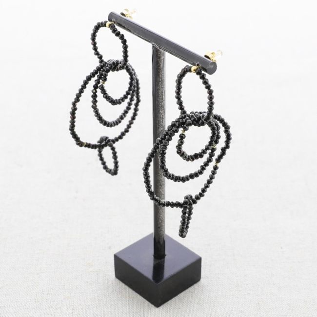 PENDIENTES ACERO AROS CRISTALES