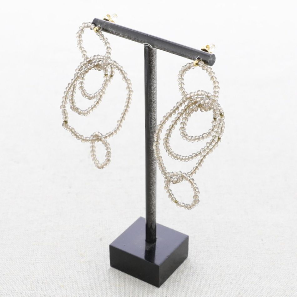 STEEL EARRINGS HOOPS WITH CRYSTALS