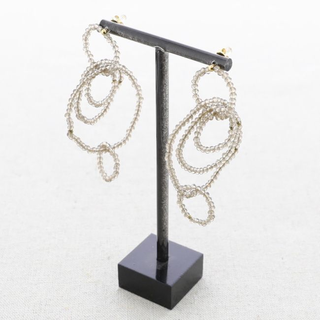 STEEL EARRINGS HOOPS WITH CRYSTALS