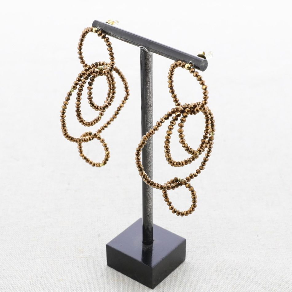 PENDIENTES ACERO AROS CRISTALES