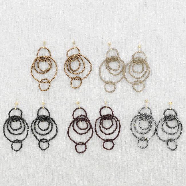 PENDIENTES ACERO AROS CRISTALES