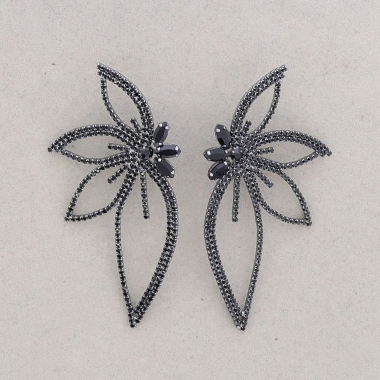 HALF WING EARRINGS WITH CRYSTALS