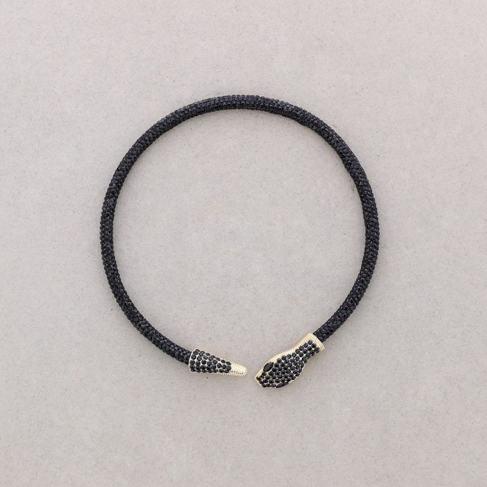 ADJUSTABLE CRYSTAL SNAKE CHOKER
