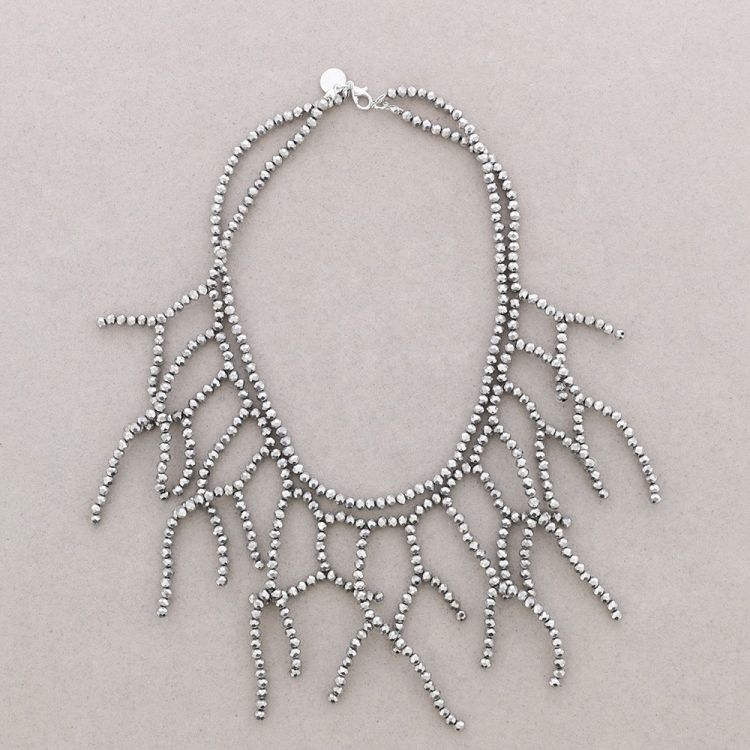 4MM FACETED CRYSTAL BRANCHES PENDANT NECKLACE 2