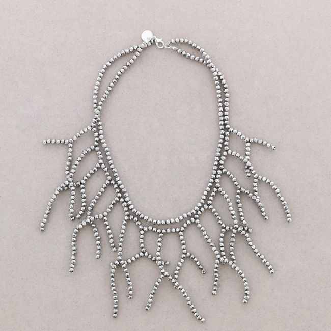 4MM FACETED CRYSTAL BRANCHES PENDANT NECKLACE