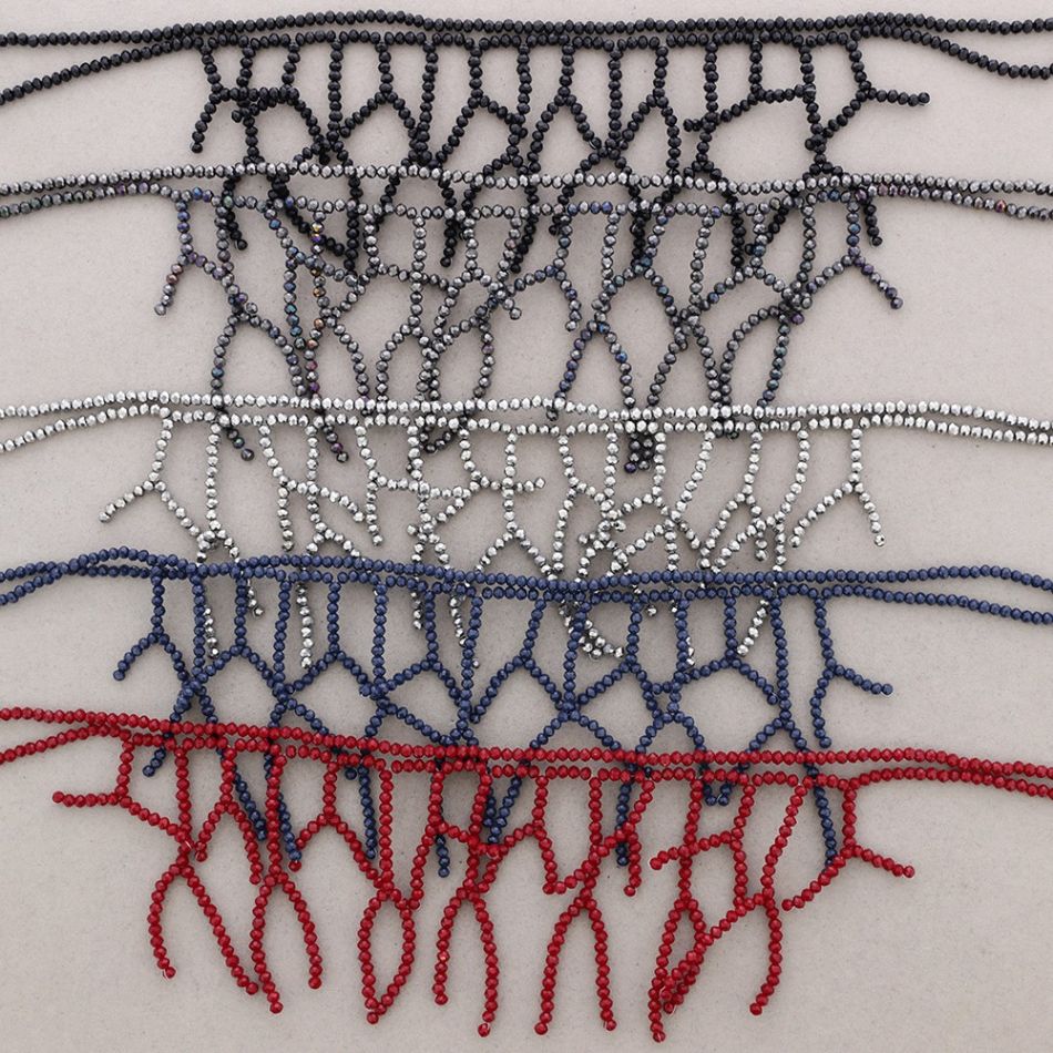 4MM FACETED CRYSTAL BRANCHES PENDANT NECKLACE