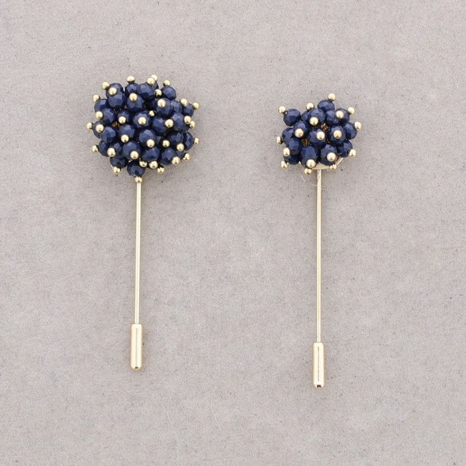 PAR BROCHE AGUJA FLOR CRISTALES FACETADOS