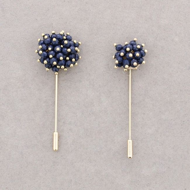 PAR BROCHE AGUJA FLOR CRISTALES FACETADOS