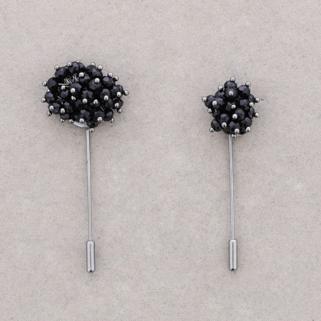 PAR BROCHE AGUJA FLOR CRISTALES FACETADOS