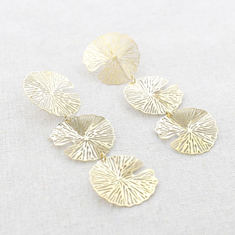 PENDIENTES ACERO TRIPLE FLOR
