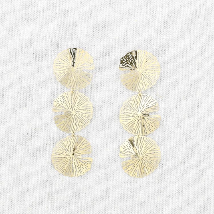 PENDIENTES ACERO TRIPLE FLOR 2