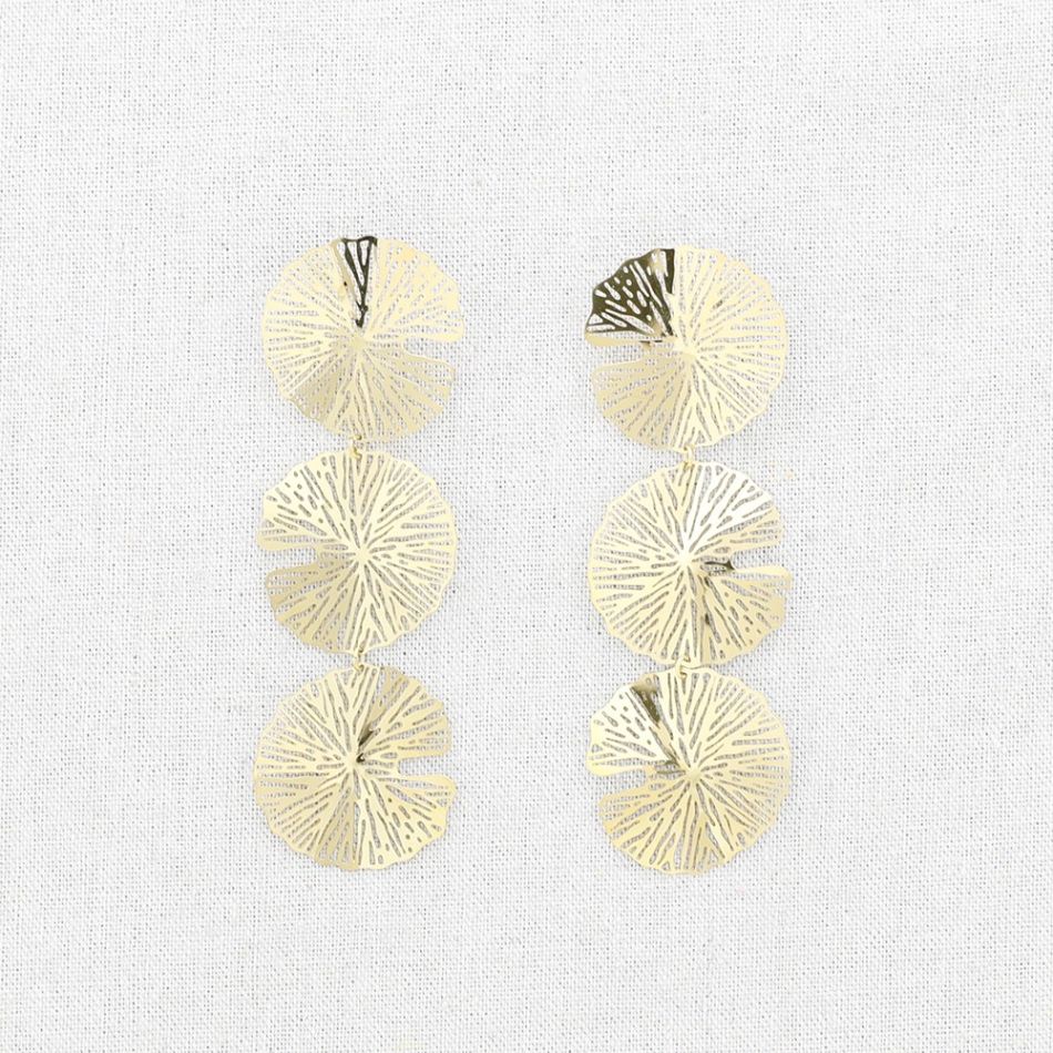 PENDIENTES ACERO TRIPLE FLOR