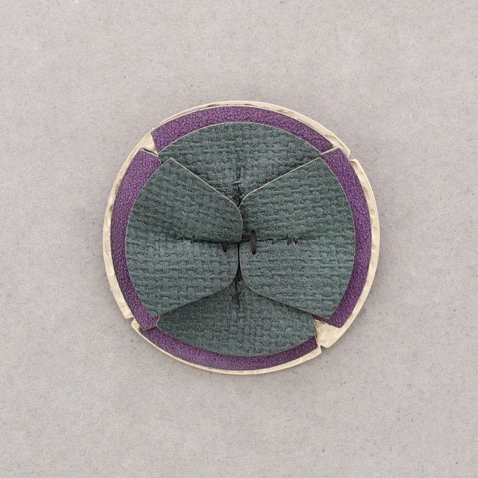 IMITATION LEATHER FLOWER BROOCH