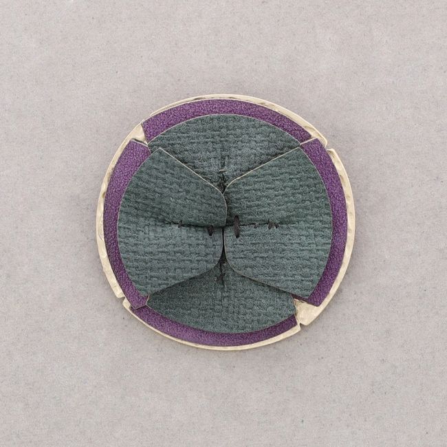 IMITATION LEATHER FLOWER BROOCH