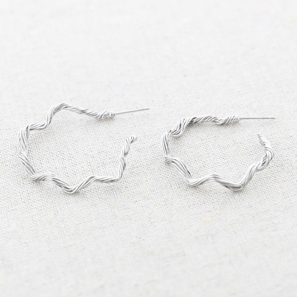 PENDIENTES ACERO IRREGULAR MULTI TIRA