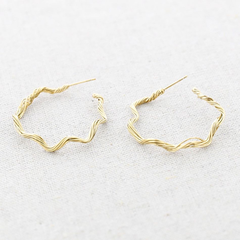 IRREGULAR MULTI STRIP STEEL EARRINGS