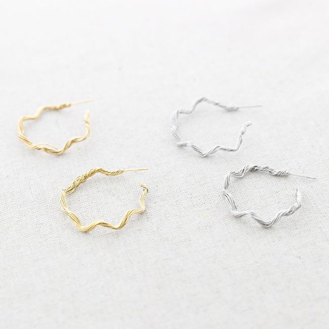IRREGULAR MULTI STRIP STEEL EARRINGS