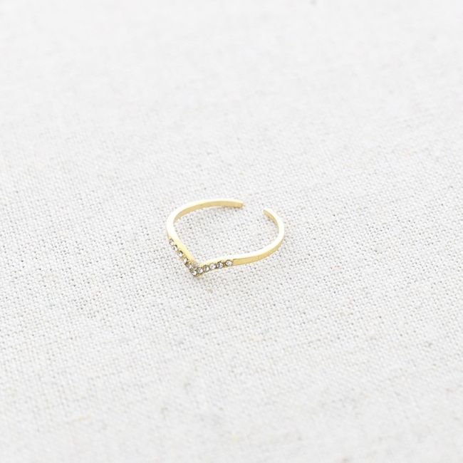 STEEL RING WITH CRYSTALS