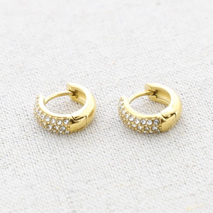 PENDIENTES ACERO ARO CRISTALES