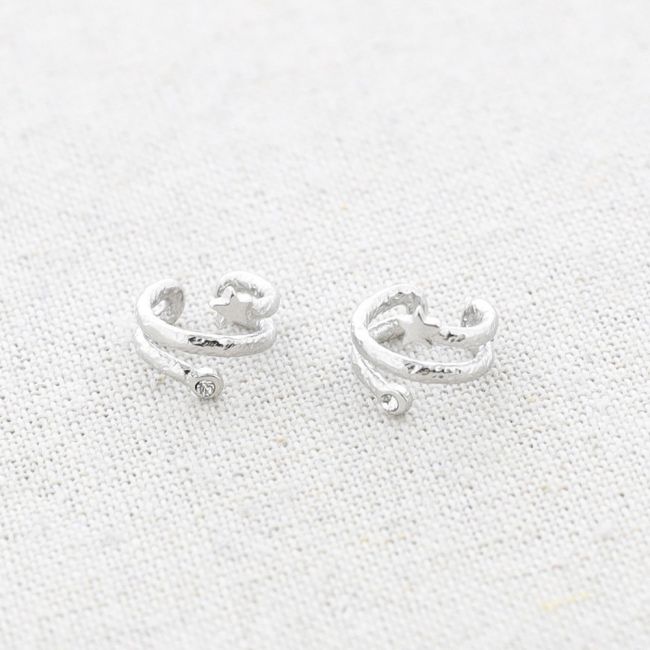 STEEL STAR HOOP EARRINGS WITHOUT CLOSURE