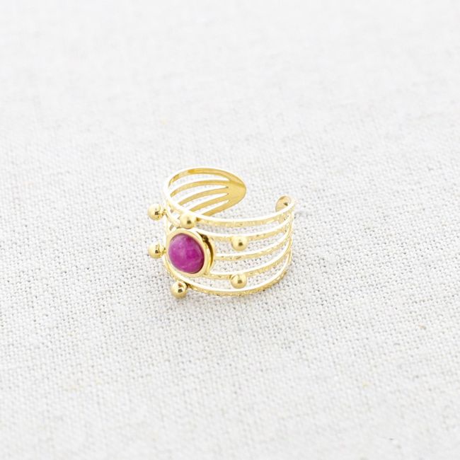 STONE STEEL RING