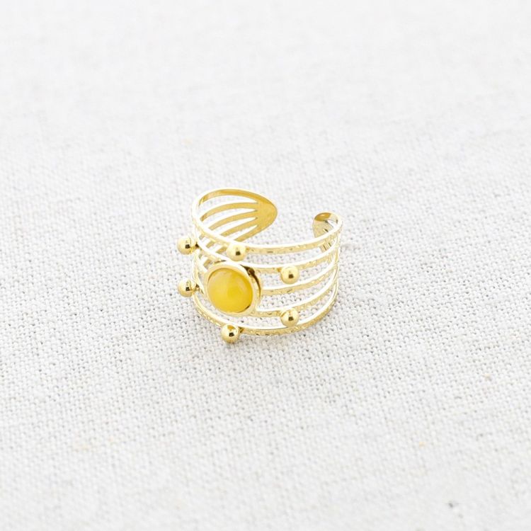 STONE STEEL RING
