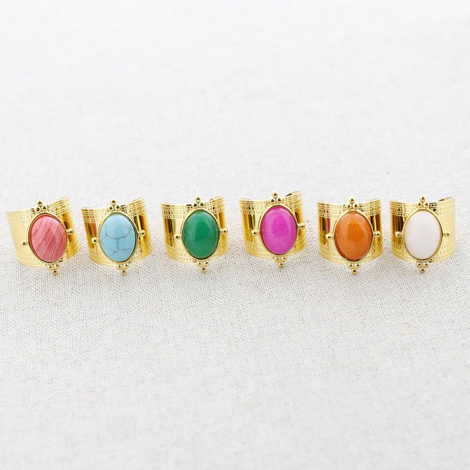 STONE STEEL RING