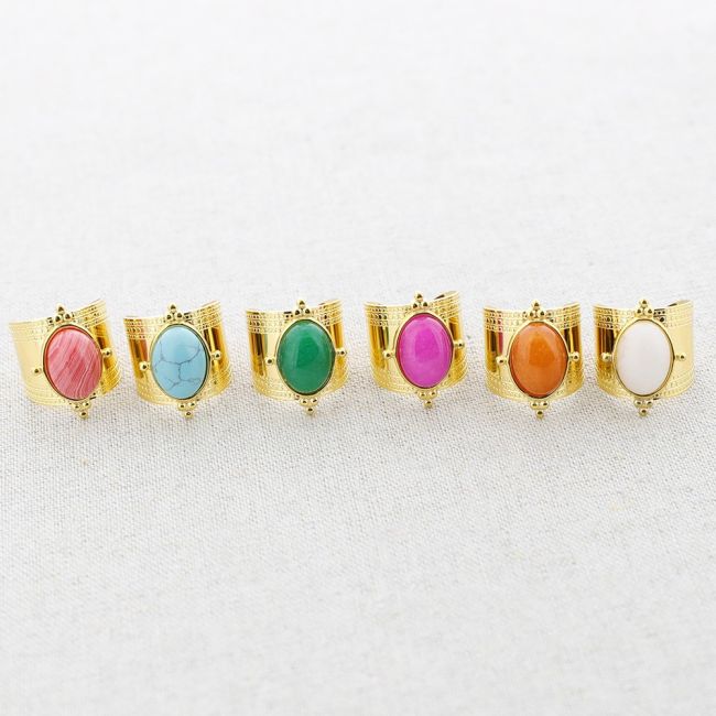 STONE STEEL RING