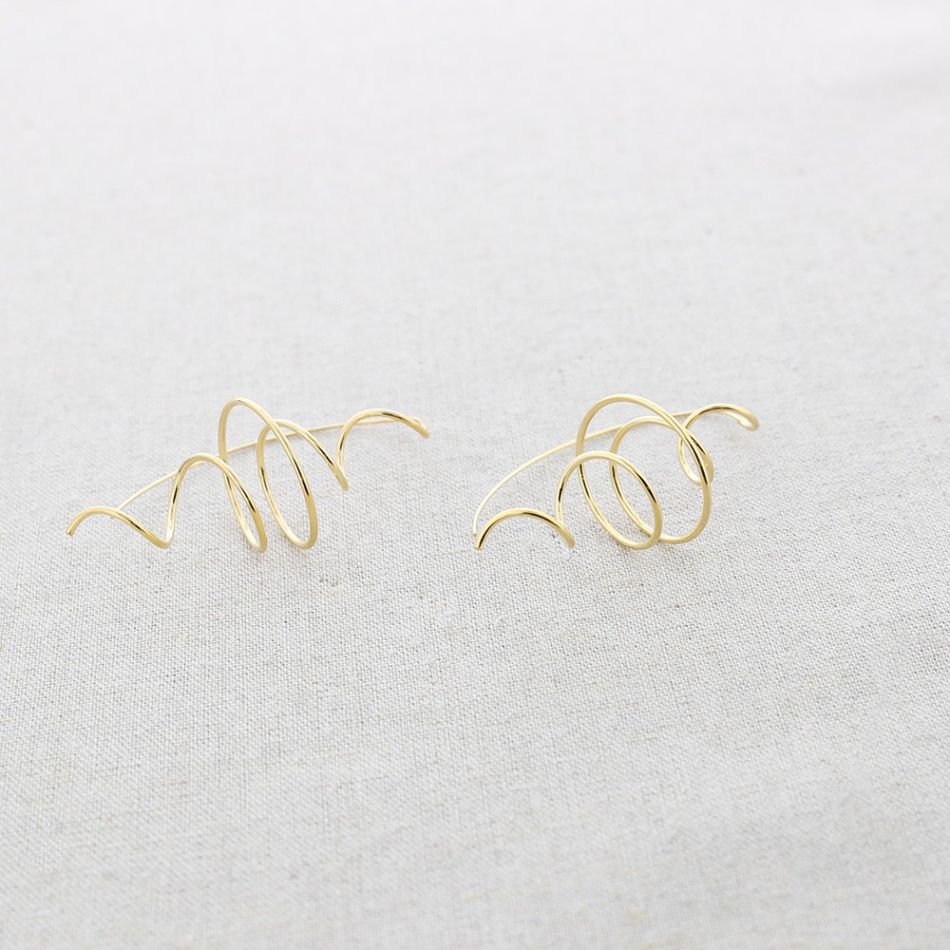 SPIRAL PENDANT STEEL EARRINGS