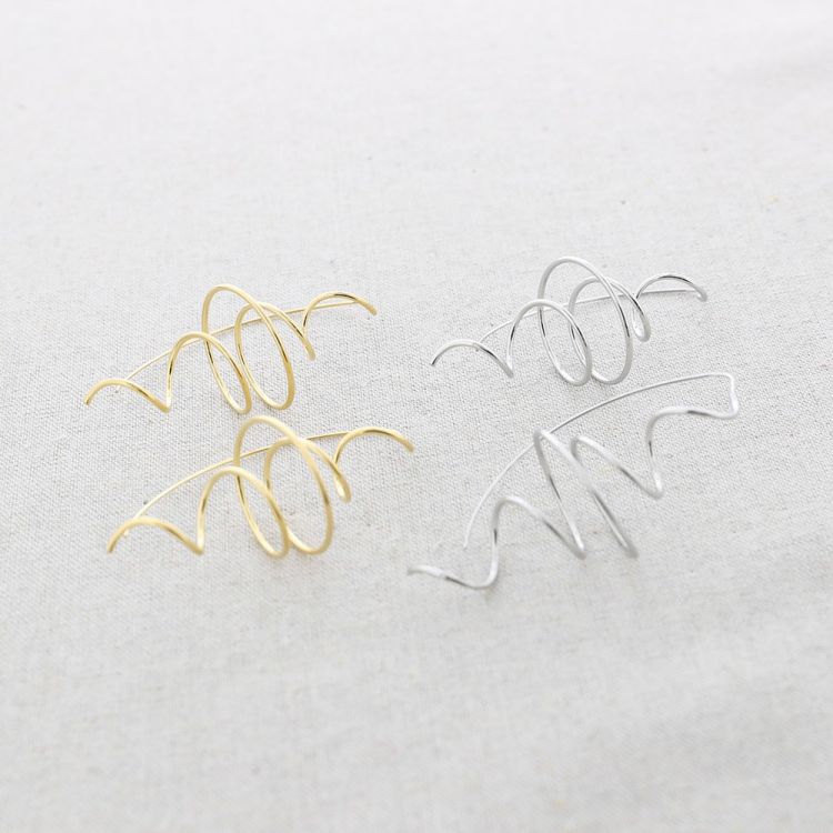 PENDIENTES ACERO COLGANTE ESPIRAL 2