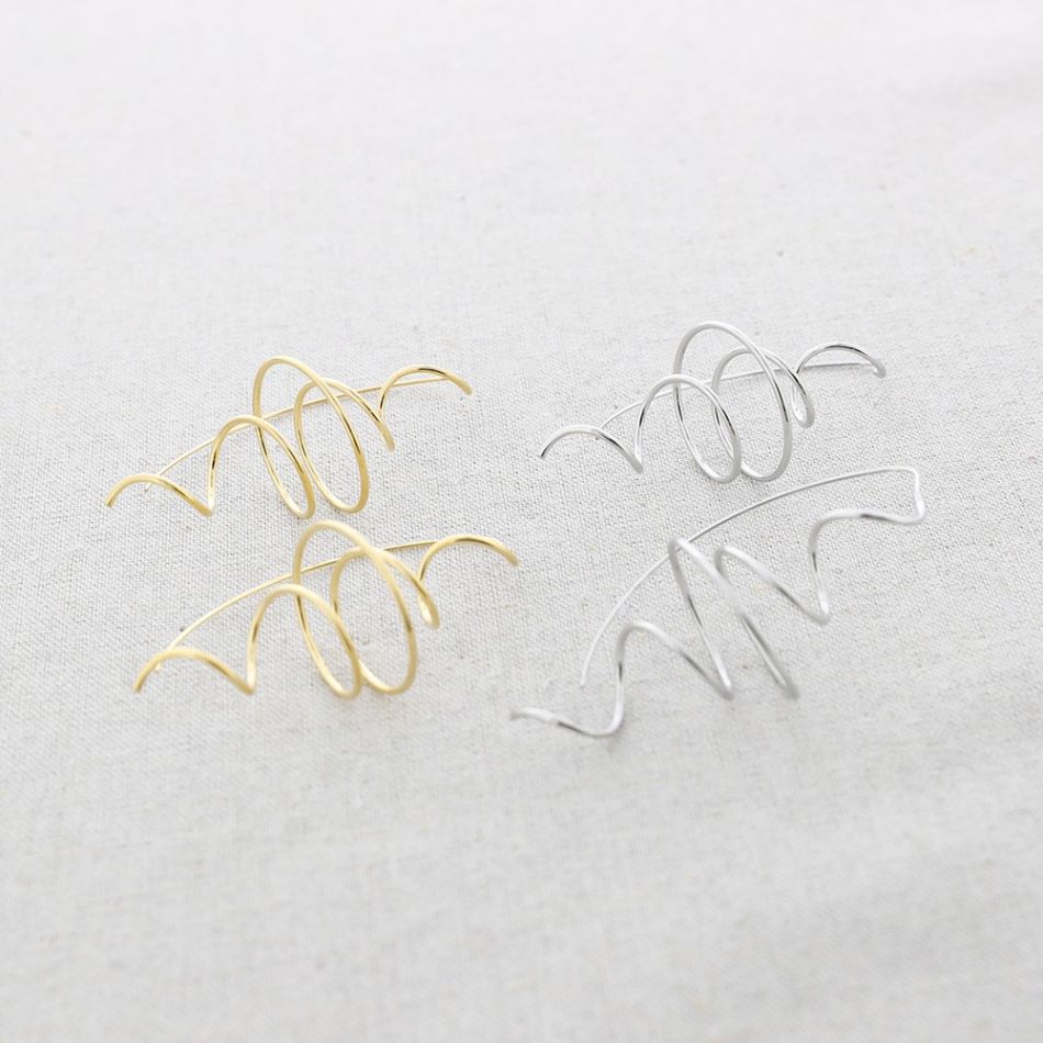 PENDIENTES ACERO COLGANTE ESPIRAL