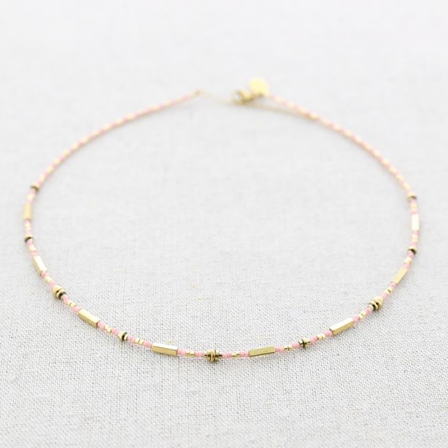 STEEL SHORT NECKLACE WITH MIYUKI BEADS