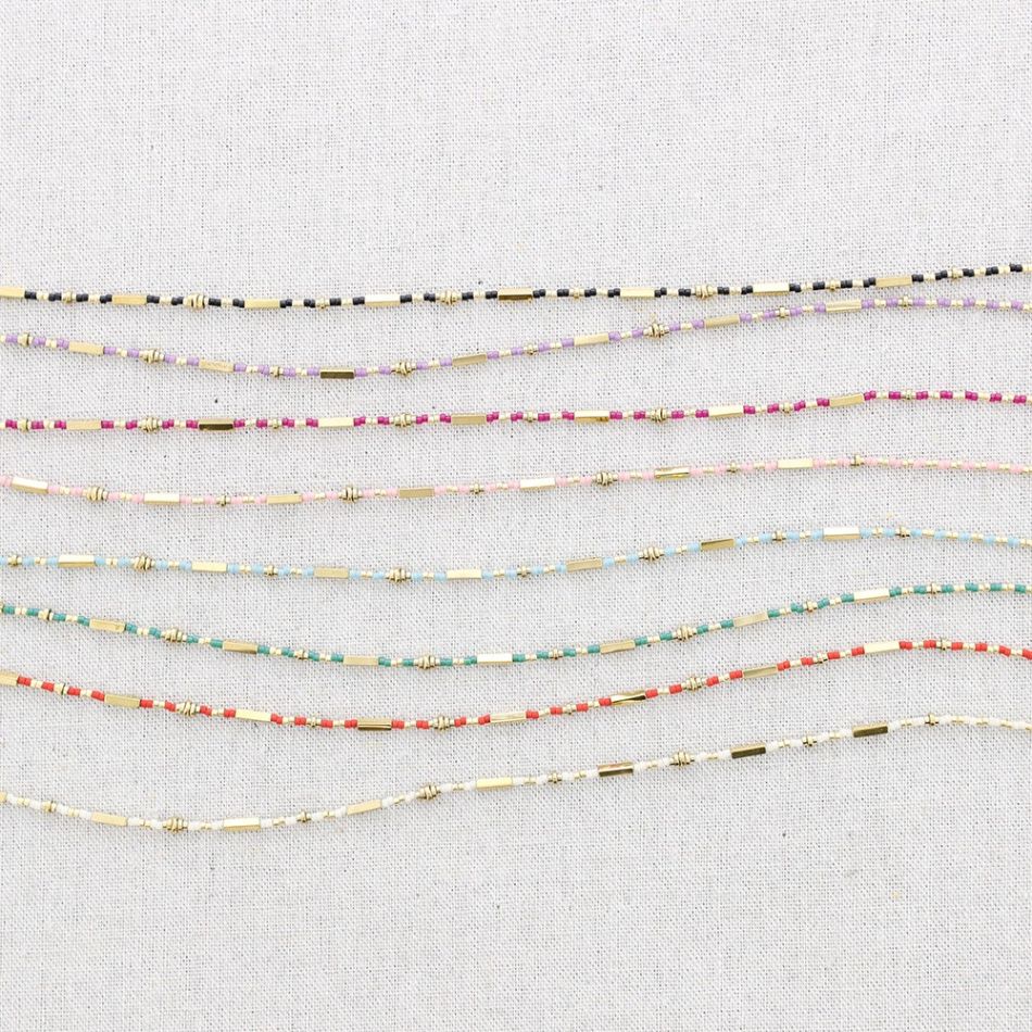 STEEL SHORT NECKLACE WITH MIYUKI BEADS