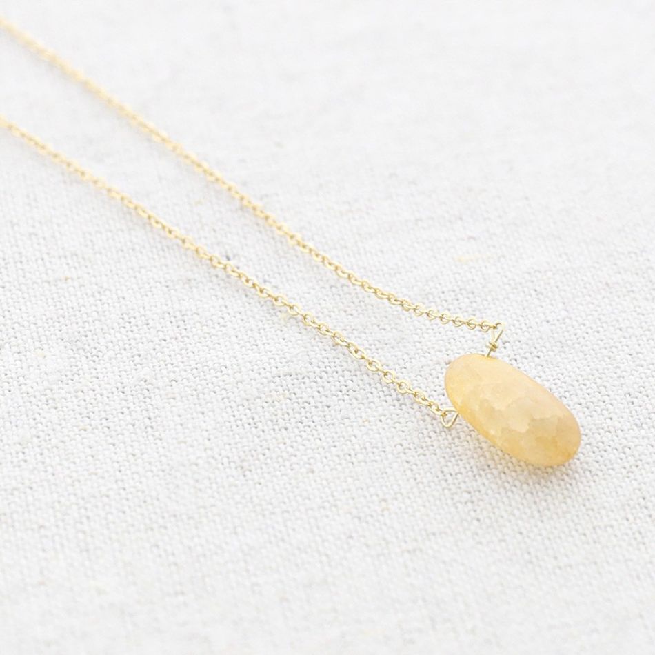 STEEL STONE PENDANT SHORT NECKLACE