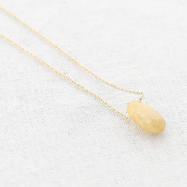 STEEL STONE PENDANT SHORT NECKLACE