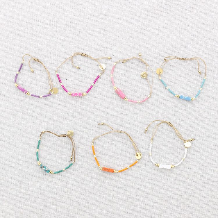 PULSERA MACRAMÉ ACERO CUENTAS MIYUKI PIEDRA RECTANGULAR 2