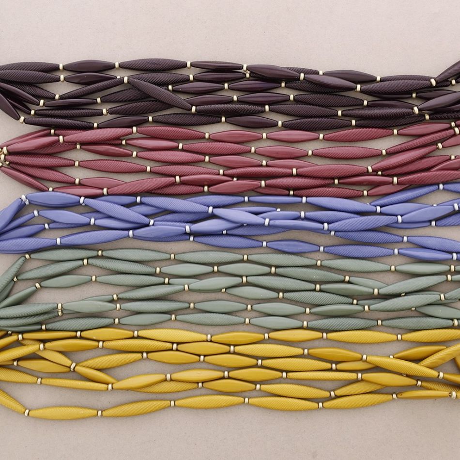 6 ROWS RESIN BEADS SHORT NECKLACE